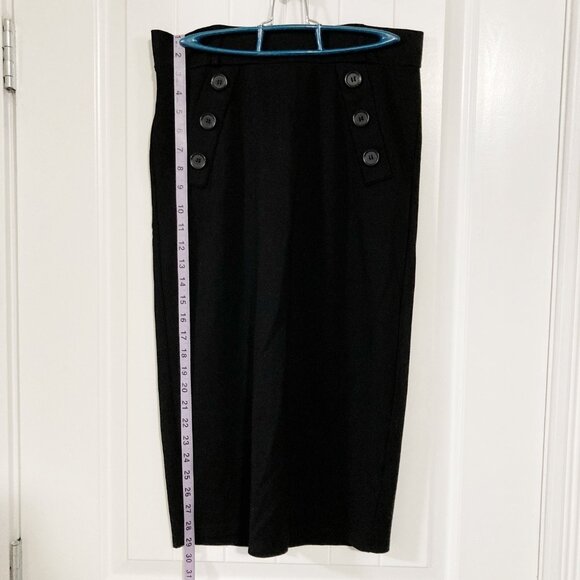 Philosophy Black nautical style slip-on pencil skirt ~ Goth SMALL MEDIUM skirt - Picture 4 of 13